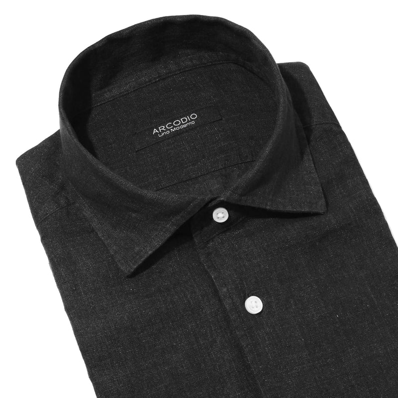 【干場 × ARCODIO共同企画】APERTO Lino Moderno Collection バイオウォッシュリネン ブラック