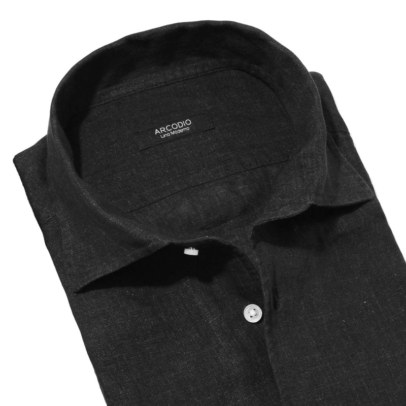 【干場 × ARCODIO共同企画】APERTO Lino Moderno Collection バイオウォッシュリネン ブラック