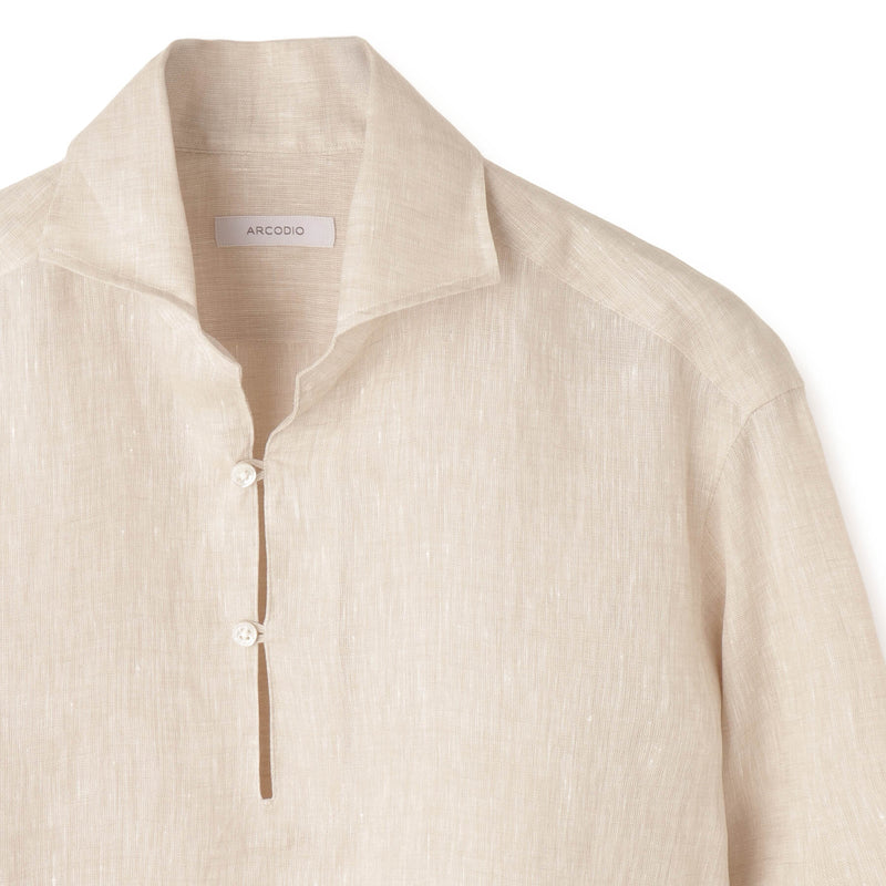 giangi napoliリネン100%カプリシャツプルオーバー ベージュ16L フレンチリネン カプリシャツ ベージュ – MINIMAL WARDROBE