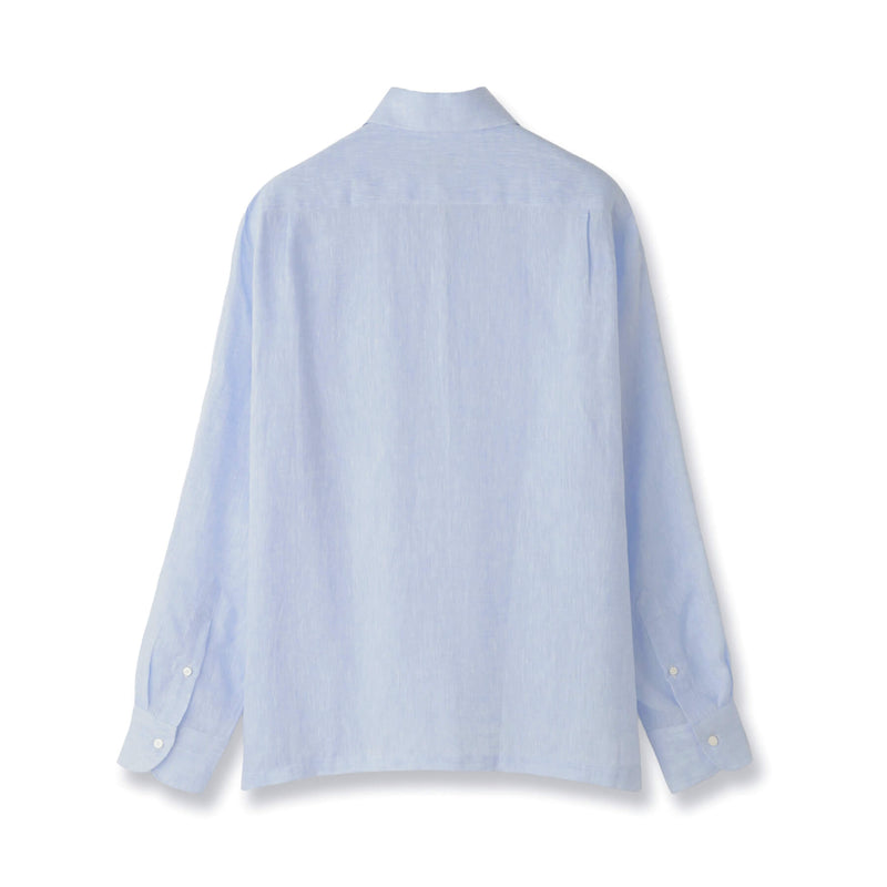 フレンチリネン カプリシャツ サックスブルー – MINIMAL WARDROBE