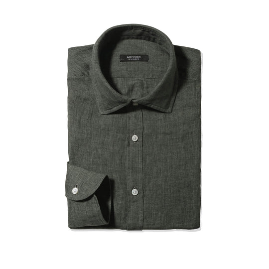 【干場 × ARCODIO共同企画】GINO Lino Moderno Collection バイオウォッシュリネン グリーン