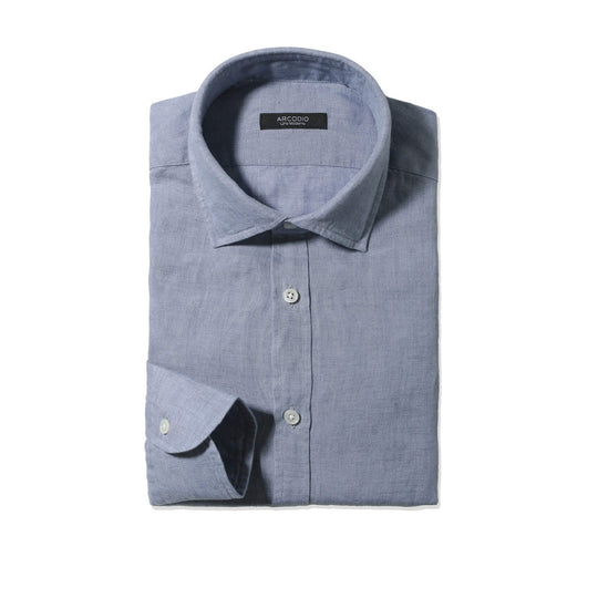 【干場 × ARCODIO共同企画】GINO Lino Moderno Collection バイオウォッシュリネン ライトスティールブルー