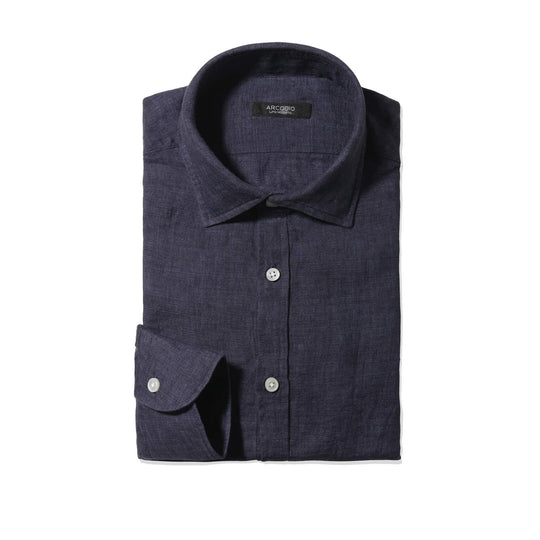 【干場 × ARCODIO共同企画】GINO Lino Moderno Collection バイオウォッシュリネン ネイビー