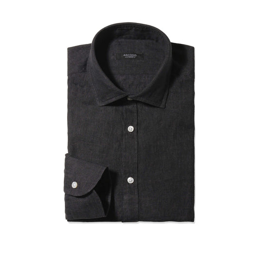 【干場 × ARCODIO共同企画】GINO Lino Moderno Collection バイオウォッシュリネン ブラック