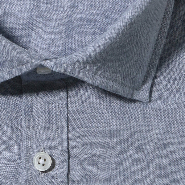 【干場 × ARCODIO共同企画】GINO Lino Moderno Collection バイオウォッシュリネン ライトスティールブルー