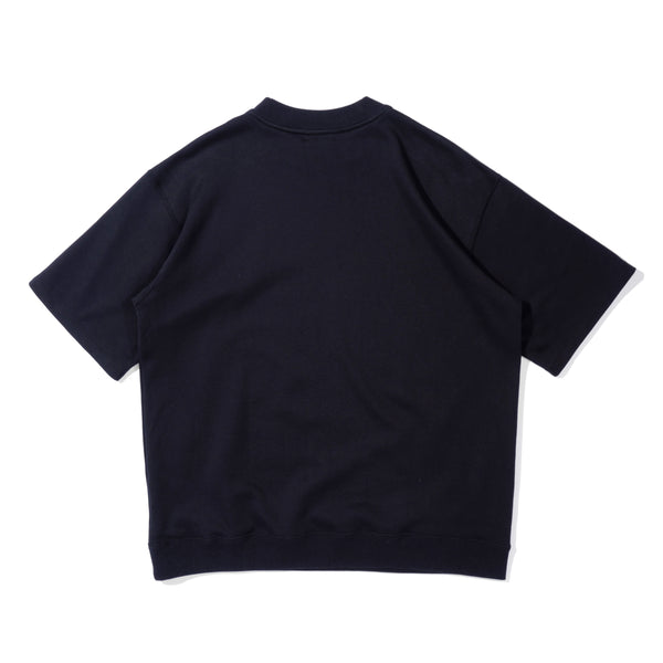 Real Silkiy Cotton フレンチテリー半袖モックスウェット コスモネイビー
