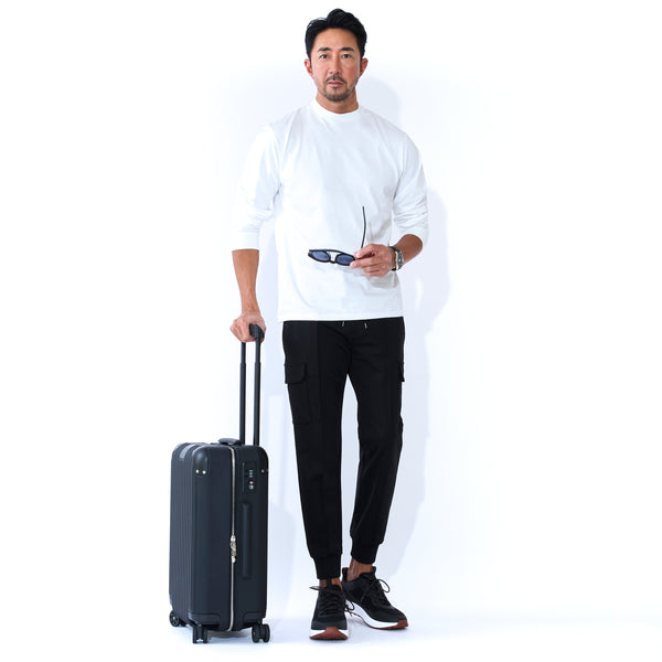 Duplex Cotton Jersey トラベルスリムカーゴジョガー ブラック