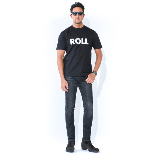 ROLL × FIXER ROLL Logo Print T-shirt プリント Tシャツ ブラック