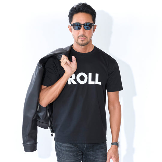 ROLL × FIXER ROLL Logo Print T-shirt プリント Tシャツ ブラック