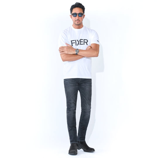 ROLL × FIXER FIXER Logo Print T-shirt プリント Tシャツ ホワイト