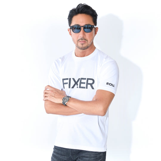 ROLL × FIXER FIXER Logo Print T-shirt プリント Tシャツ ホワイト