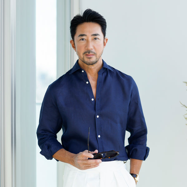 GINO フレンチリネン ネイビー