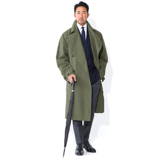 トレンチコート ポリエステルタイプライター ダークオリーブ