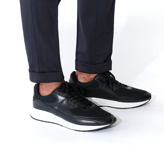 WHA-0001 レザースニーカー BLACK×WHITE