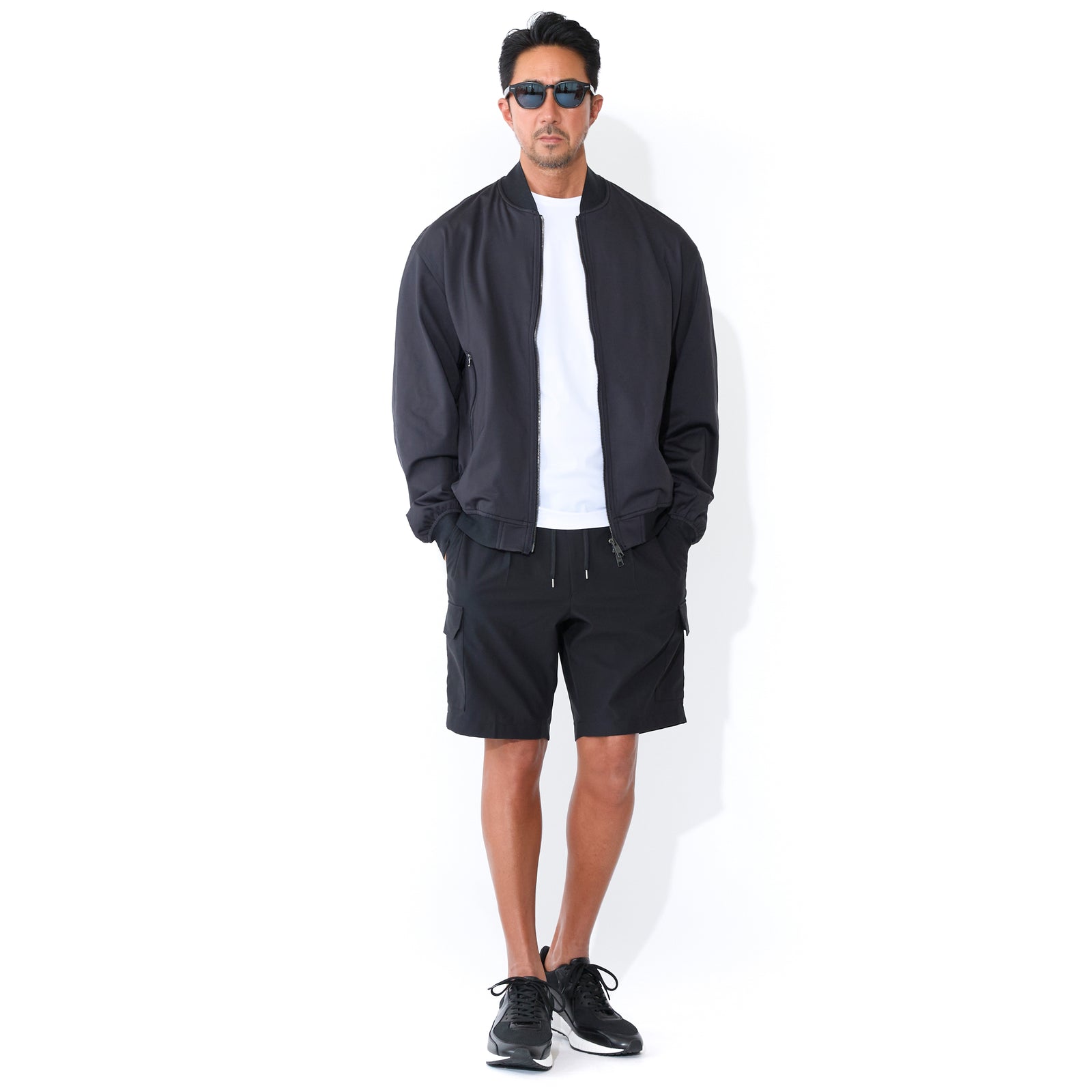 ハイツイストコットンパナマ カーゴショートパンツ ブラック – MINIMAL