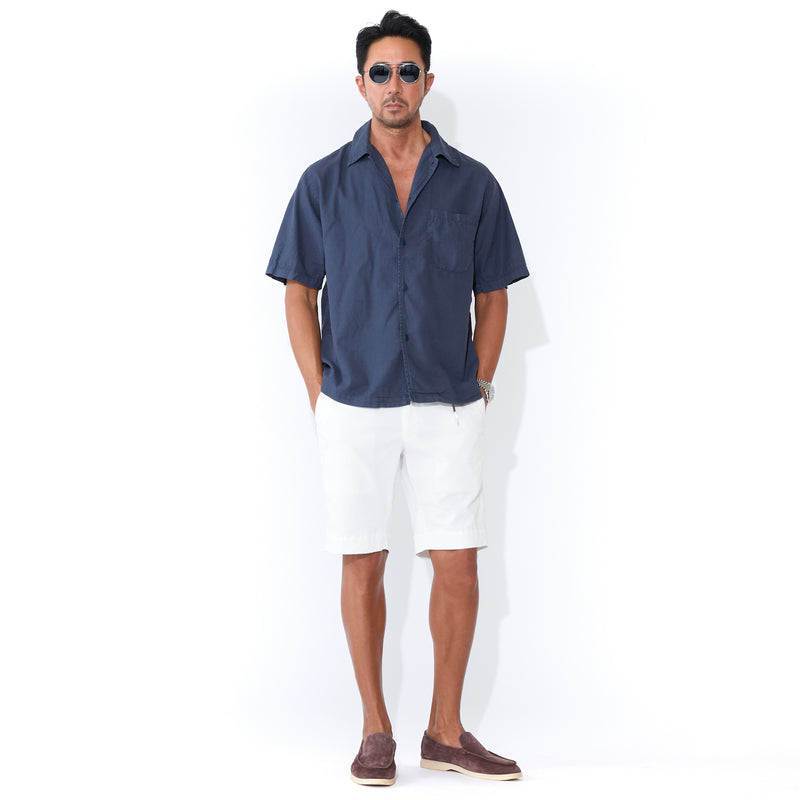 【MMW限定】コットンシルクアロハシャツS/S ネイビー
