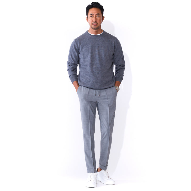 【干場別注モデル最新素材】H DUE 永久クリース ジャージーパンツ グレー
