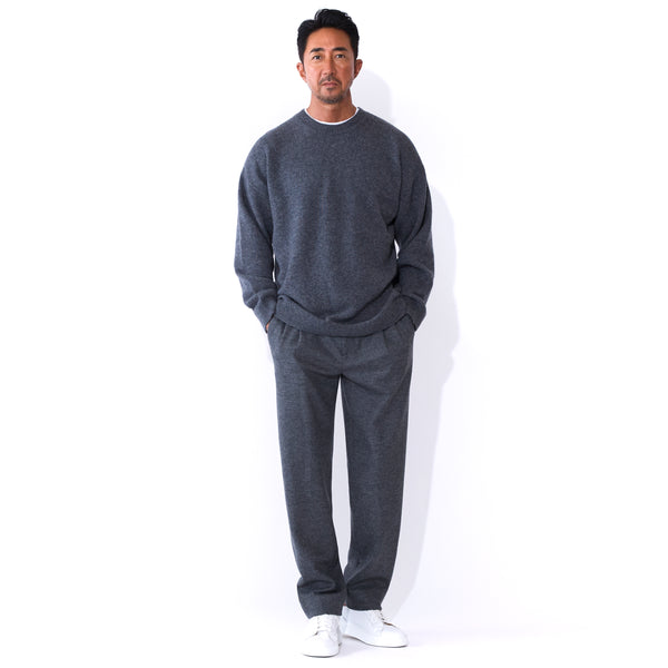 25AW新作【干場義雅×DRESSTERIOR】ウールカシミヤニット  チャコールグレー