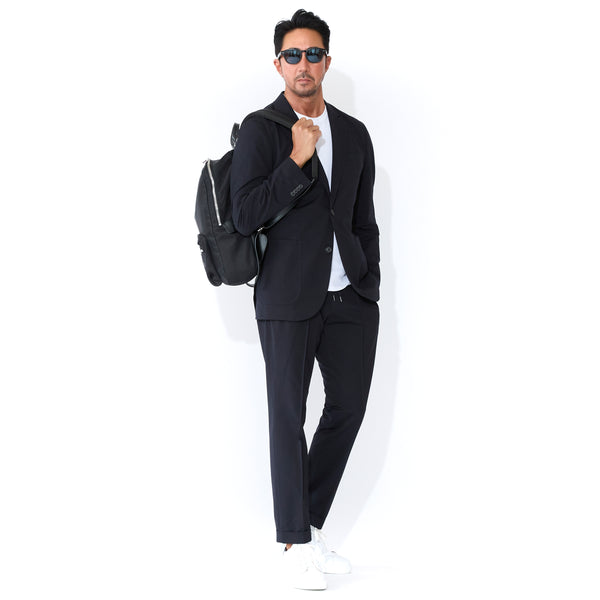 Air-Dense Cotton Jersey シングル2Bテーラードジャケット コスモネイビー