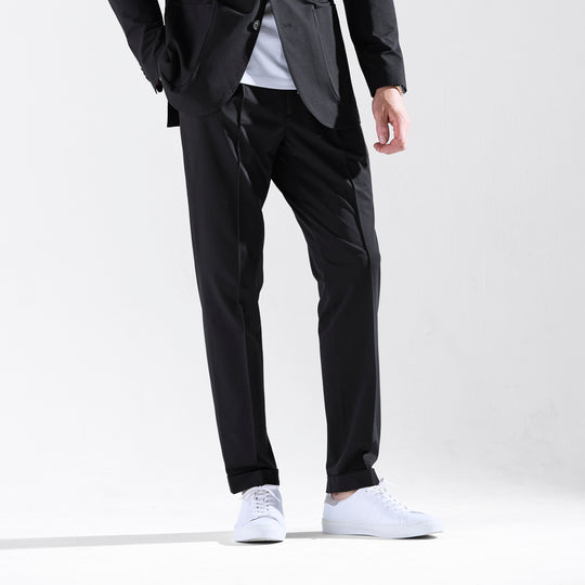 Air-Dense Cotton Jersey フレックスモーション スラックスtype2　スリムフィット ブラック
