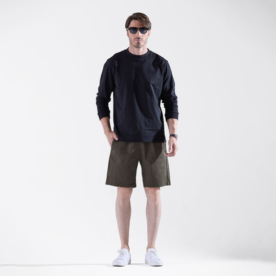 Duplex Cotton Jersey トラベル ショーツ カーキ