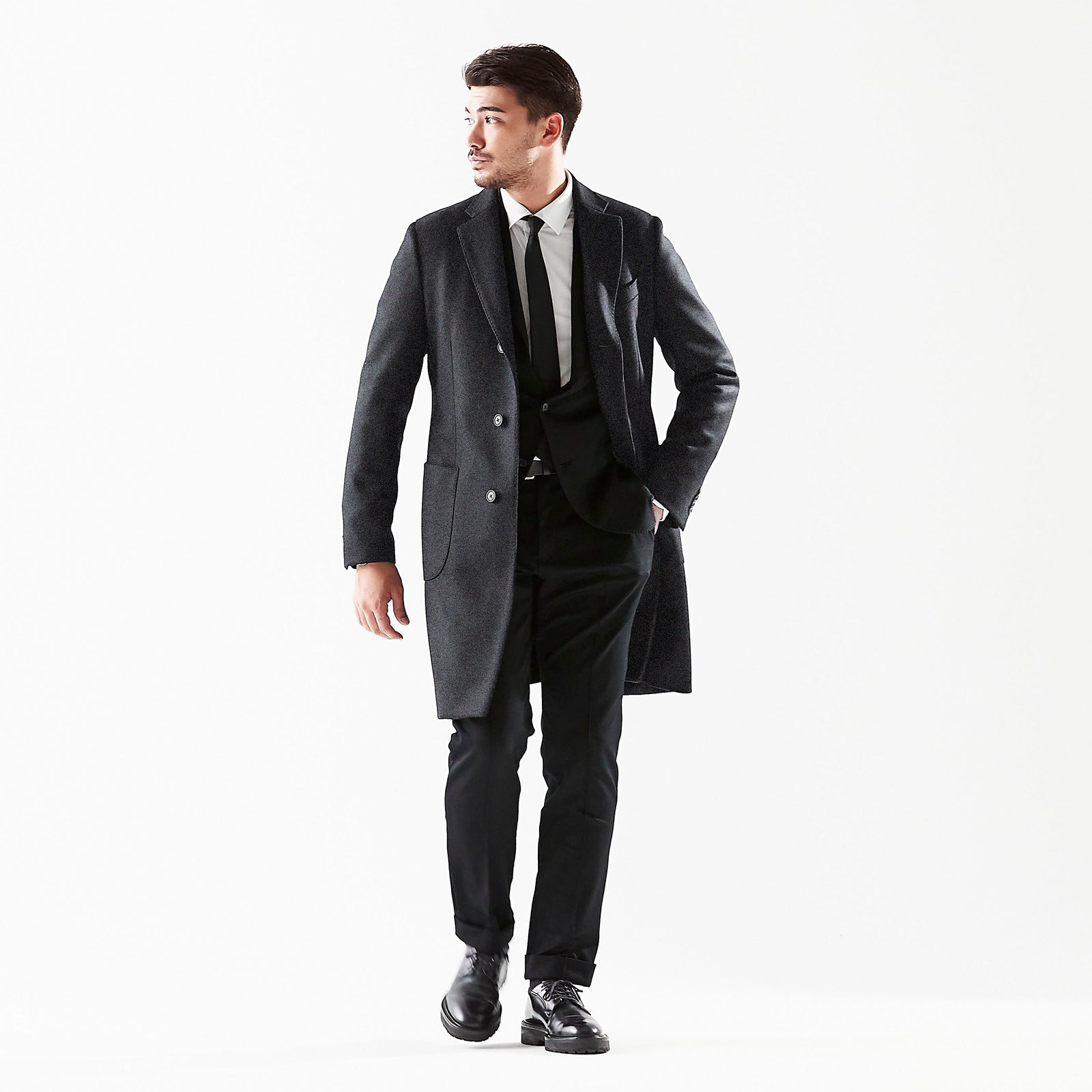 【新品未使用】  PLATINUM チェスター コート Platinum River 14.5 Merino Jerseyミドルチェスターコート