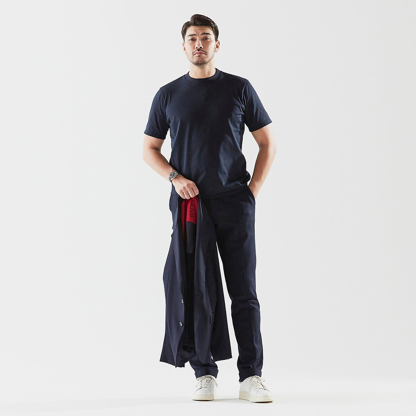 Duplex Wool Jersey シングル2Bノッチド トラベルジャケット コスモ