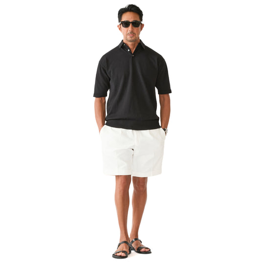 【干場義雅×DRESSTERIOR】ニットポロシャツ ブラック