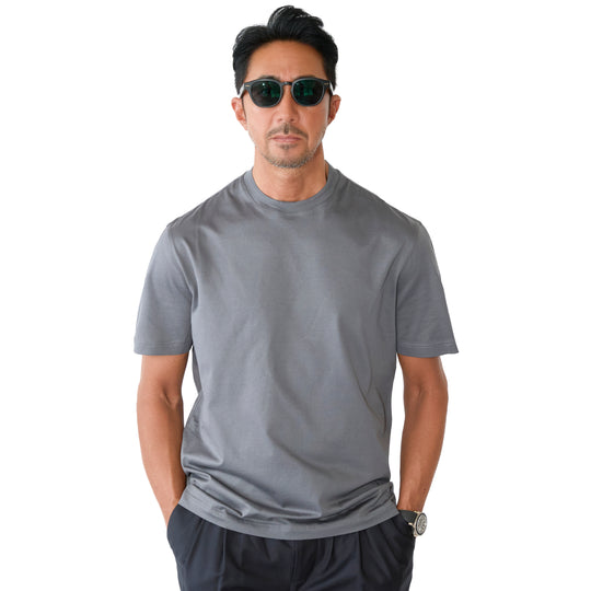 スーピマコットン ショートスリーブ クルーネックTシャツ グレー