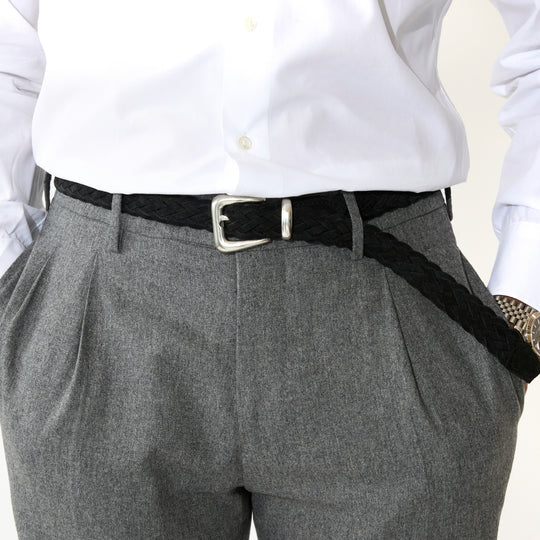 【干場リクエストモデル】 スエード メッシュベルト ブラック