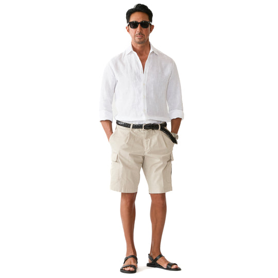 NEWPORT コットンストレッチ スリムカーゴ ショーツ ベージュ