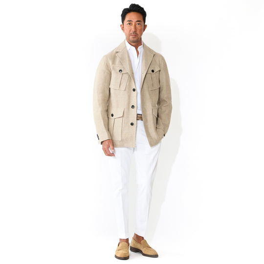 リネン フィールドジャケット ベージュ