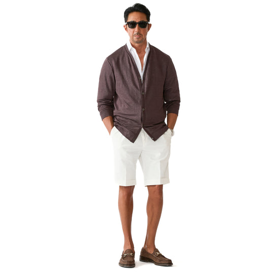 リネンジャージー カーディガン オーク