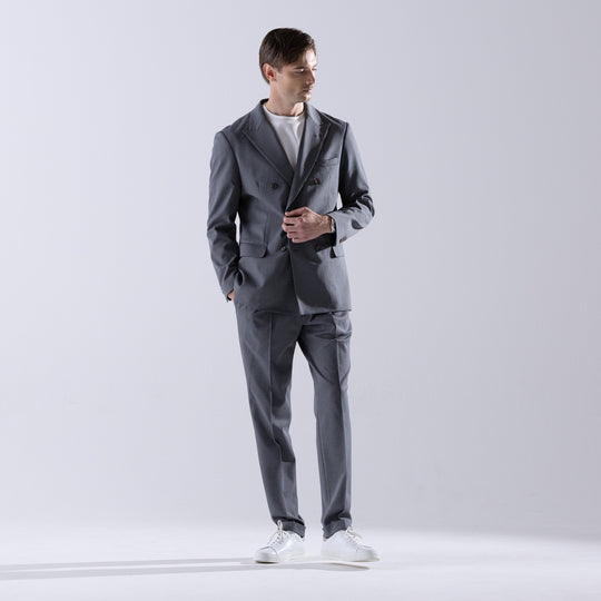 TTM02（ダブルティエム02）ダブル6Bトラベルジャケット グレー