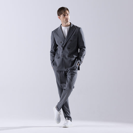 TTM02（ダブルティエム02）ダブル6Bトラベルジャケット グレー