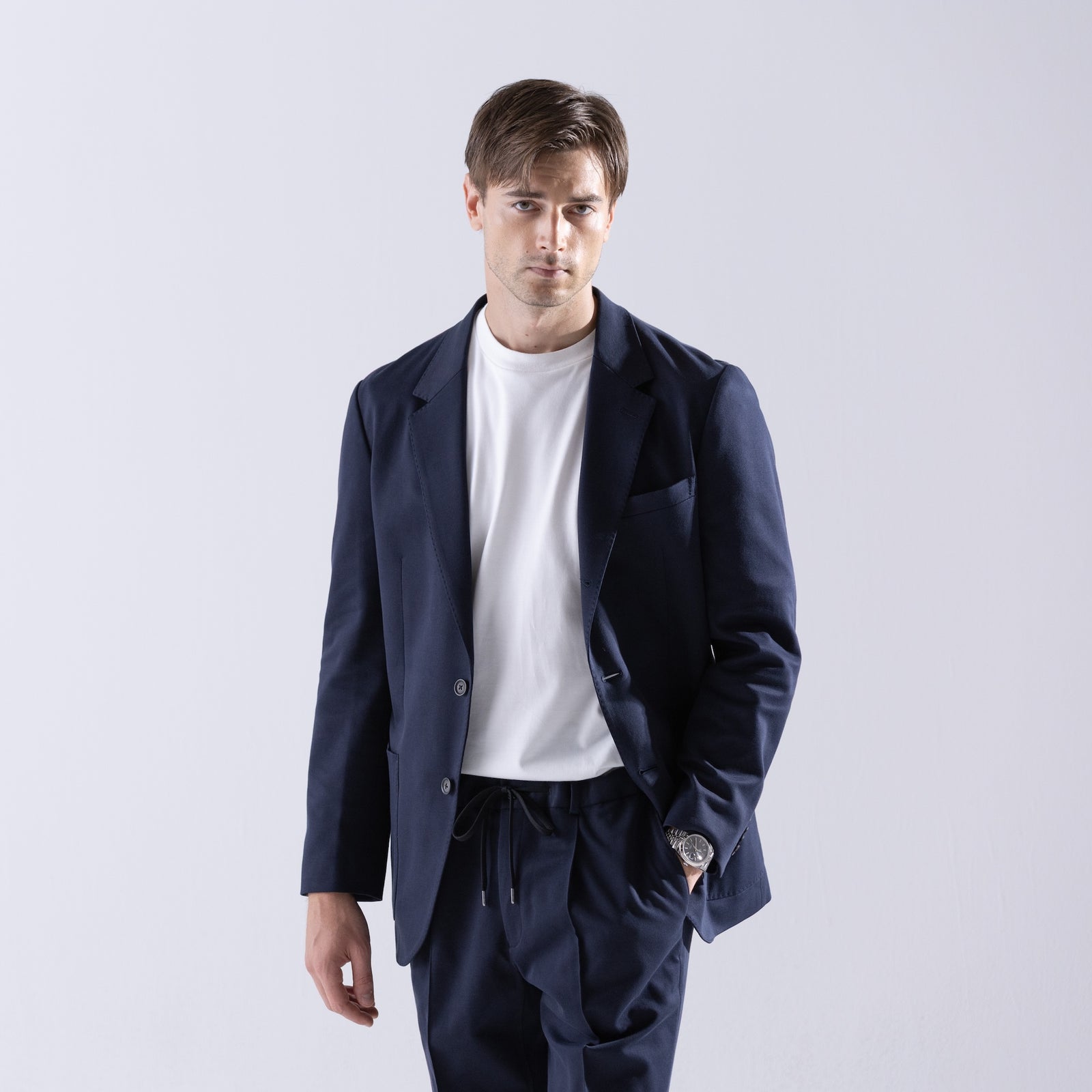 TTM01（ダブルティエム01）シングル3Bトラベルジャケット ネイビー