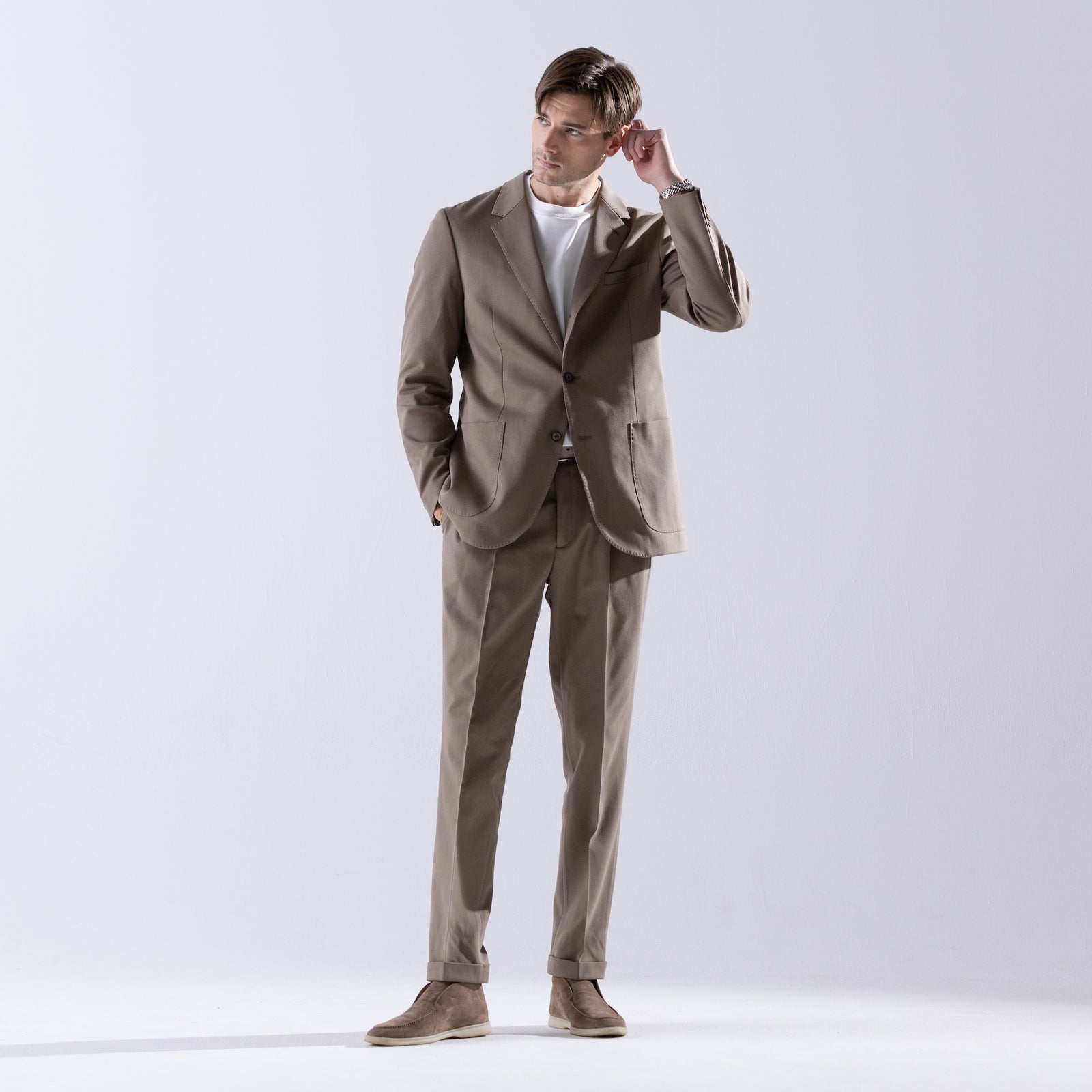 TTM01（ダブルティエム01）シングル3Bトラベルジャケット モカ