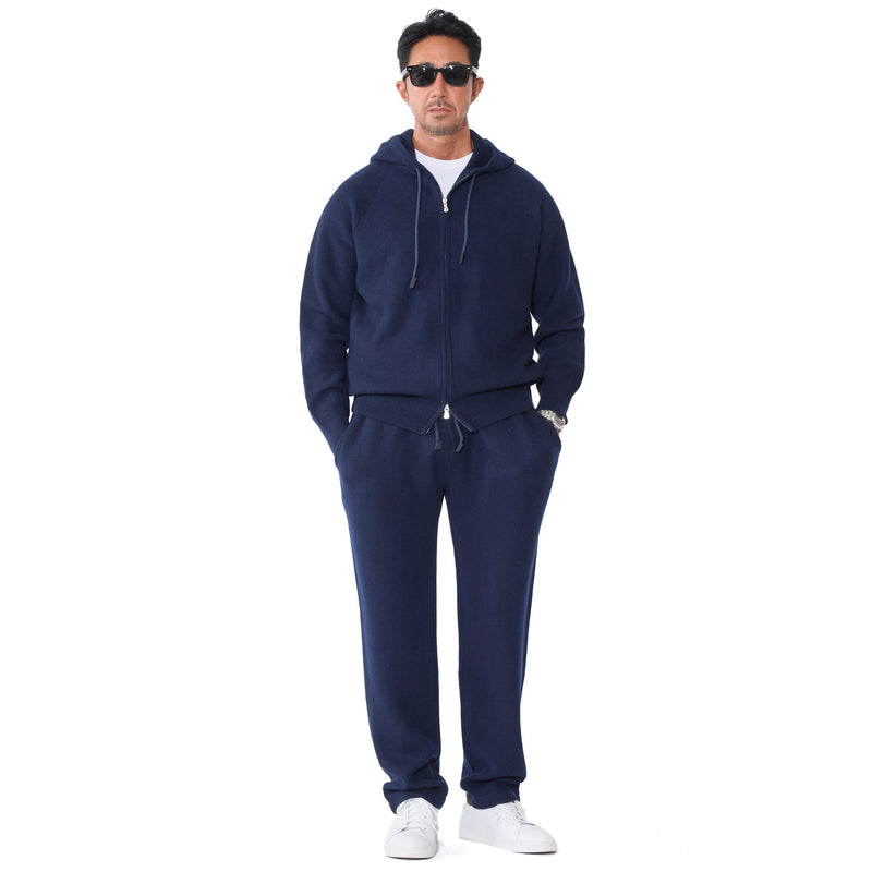 DRESSTERRIOR 青 スウェット コットン混カシミヤ　M（Sに近い） MMW限定】カシミヤ ジャカードセットアップ ネイビー – MINIMAL WARDROBE