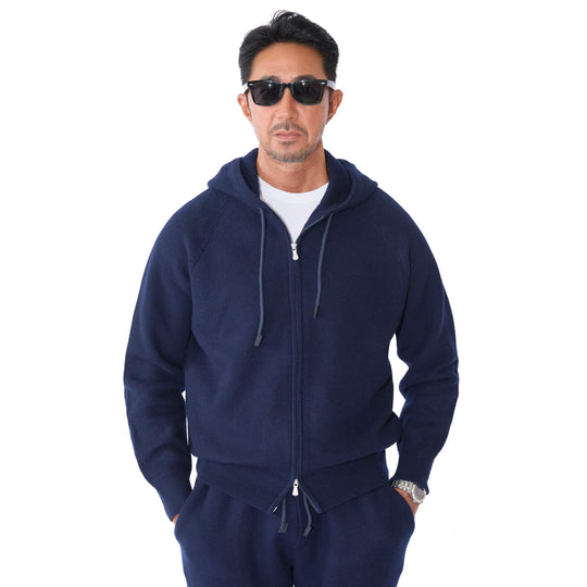 【MMW限定】カシミヤ　ジャカードセットアップ ネイビー