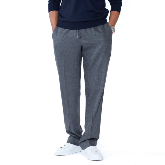【干場別注モデル】H LUCANO ウールカシミヤストレッチ リラックスストレートパンツ FA1244X グレー