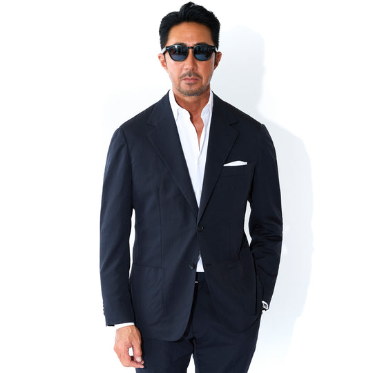 K-3B EXECUTIVE 009_AR エアリー テーラードシングルジャケット ミッドナイトネイビー