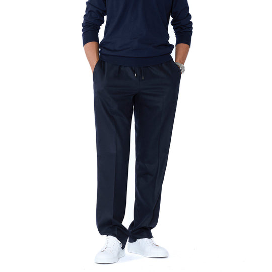 【干場別注モデル】H LUCANO ウールカシミヤストレッチ リラックスストレートパンツ FA1244X ネイビー