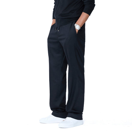 【干場別注モデル】H LUCANO ウールカシミヤストレッチ リラックスストレートパンツ FA1244X ブラック