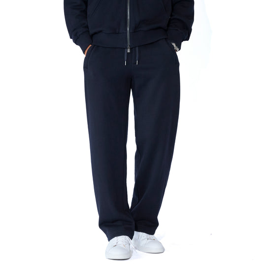 【干場義雅×菅原靴店別注モデル】パンツ メンズ スウェット コットン 裏毛 ウールカシミヤ ウエストゴム ドローコード MCKA1137103271 ZORN DARK NAVY