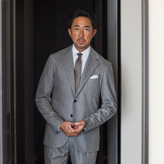 Loro Piana Super150's Wool<br>ウールタイ5.5cm<br>カラー：メランジベージュ