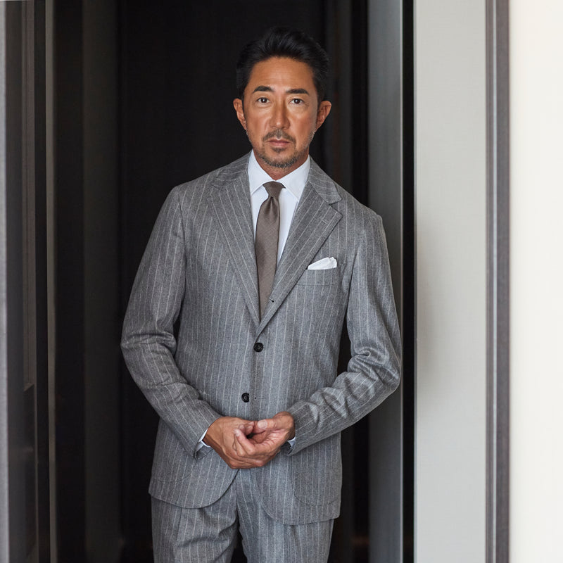 Loro Piana Super150's Wool<br>ウールタイ5.5cm<br>カラー：メランジベージュ