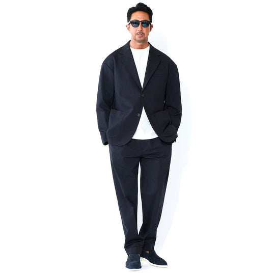 【干場義雅×MOVB×DRESSTERIOR】トリプルコラボ DUPLEX COTTON トラウザーズ ネイビー