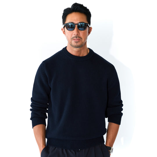 SOFT COTTON クルーネックセーター ネイビー