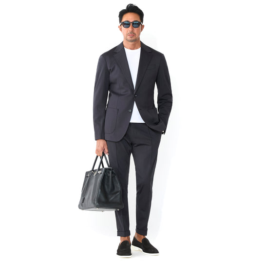 ヤヌスカーフ スエード アンライニング スリッポン ブラック×ホワイト