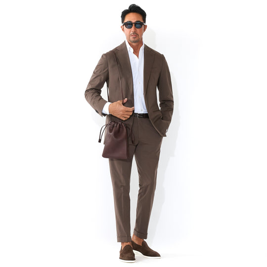 【干場別注】Coulisse 巾着袋 サドルレザー ブラウン